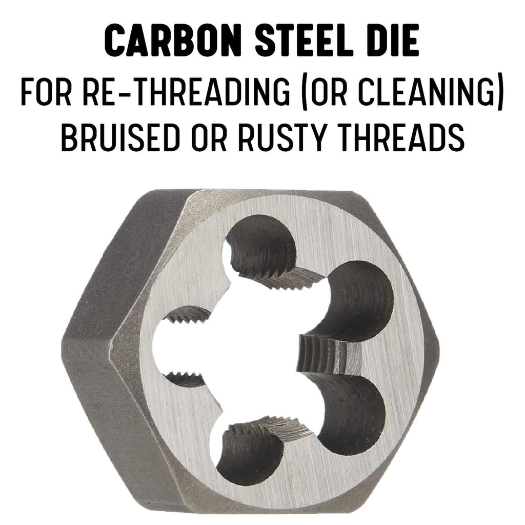 Drill America 1-1/2' Carbon Steel British Taper Pipe Hex Die, DWT Series