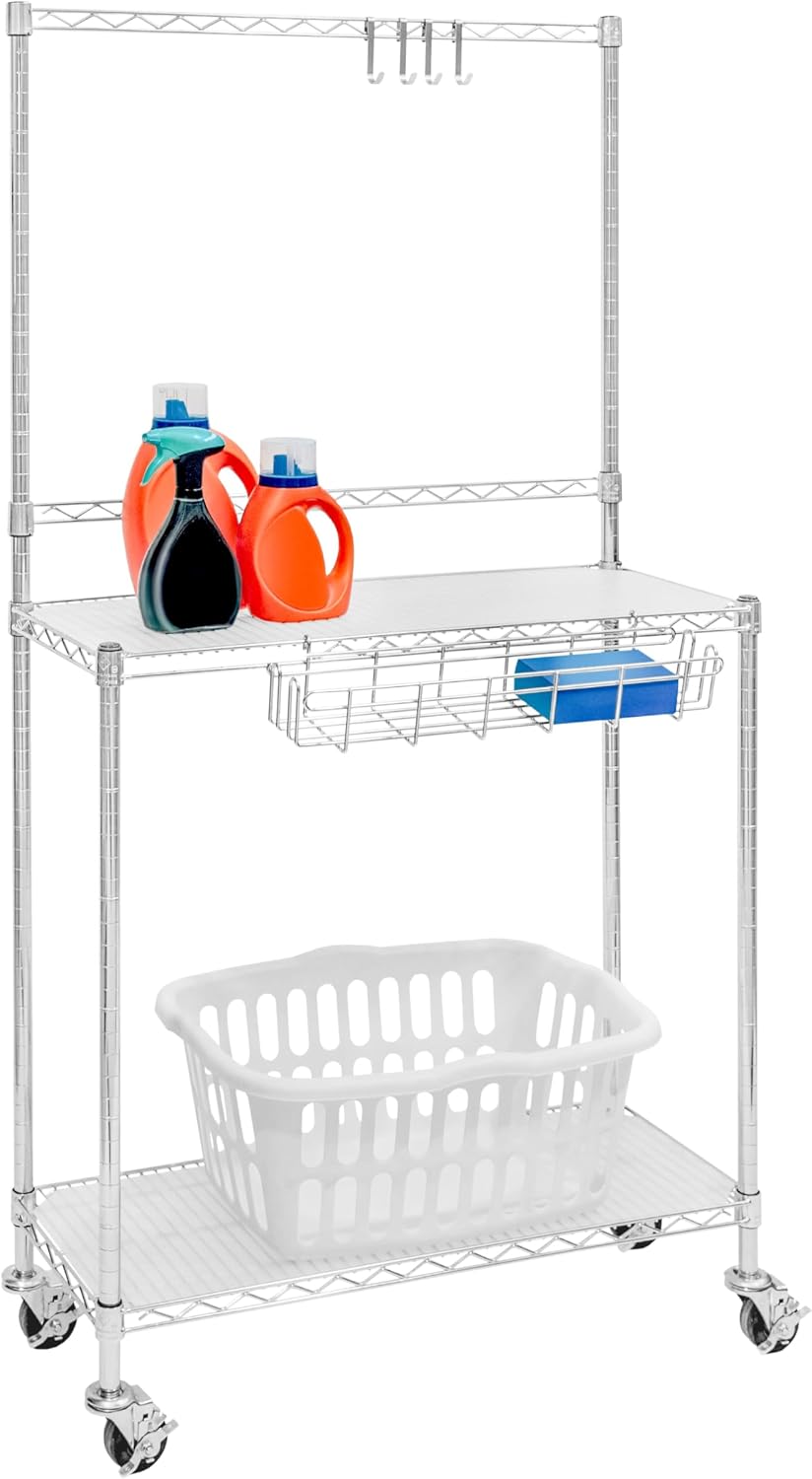 Shelving Inc. 14' d x 36' w x 68' h Small Laundry Cart, Weight Capacity 600 lbs, Evenly Distributed