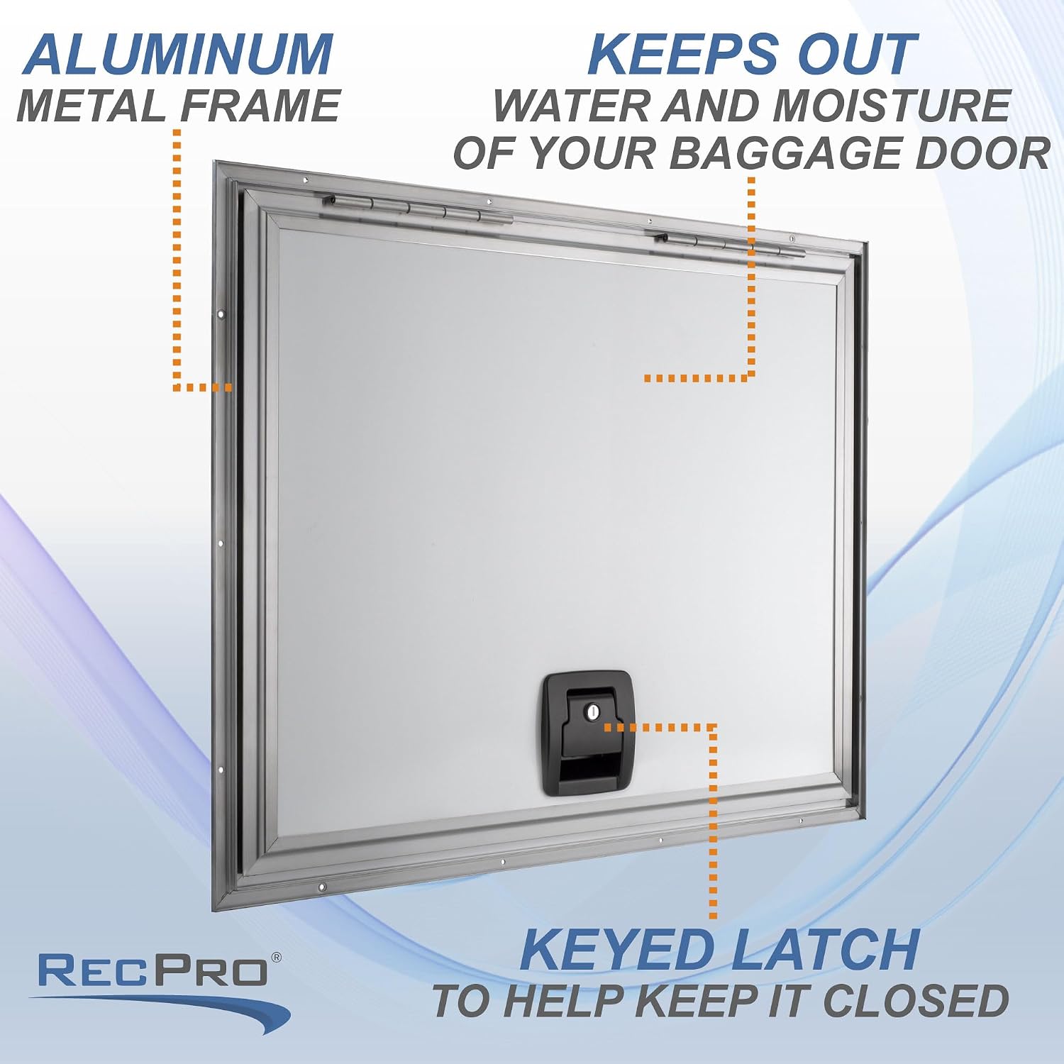 RecPro Square RV Baggage Door | Compartment Storage | RV Storage | Trailer Storage | Camper Storage (30' W x 24' H) | Made in America