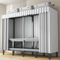 Heavy Duty Portable Wardrobe Closet with Cover 2200lbs Foldable Covered Garment Rack for Hanging Clothes Freestanding Coat Storage Armoire