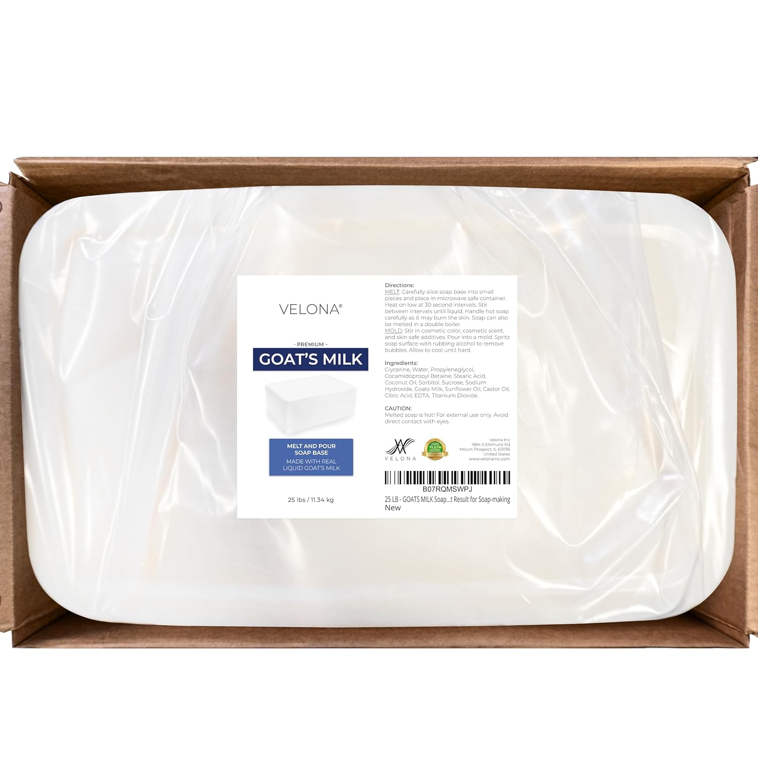 velona 25 LB - GOATS MILK Soap Base | Wholesale & Bulk | SLS/SLES free | Melt and Pour | Natural Bars For The Best Result for Soap-making