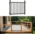 36'x45' Aluminum Gate with Self-Closing Hinges,Square Tube 3/4' pickets, Adjustable Width Black Powder Coated Deck gate Kits Incl. Hinges Latch for Deck Railing Patios Gardens Indoor Outdoor