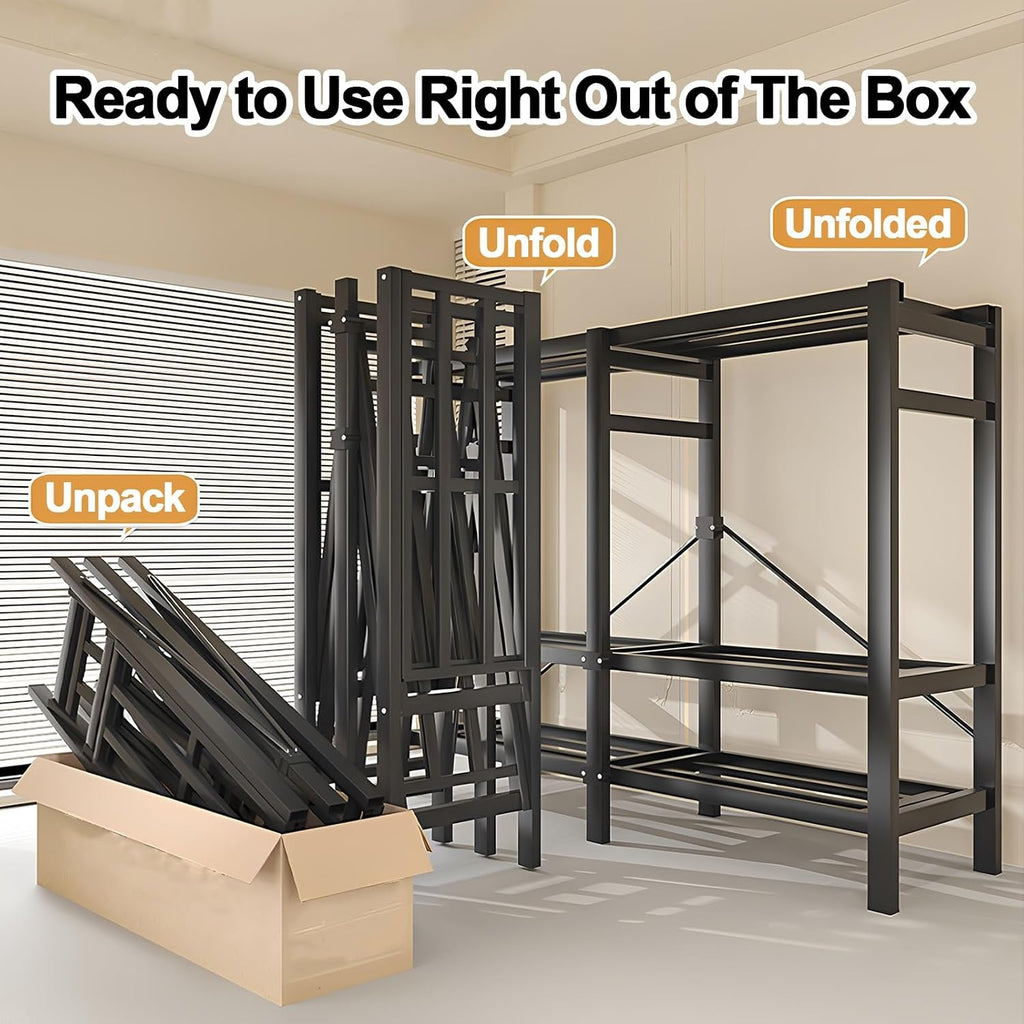 Foldable Clothe Rack with Cover, Portable Wardrobe Closet for Bedroom, Garment Rack for Hanging Clothes, Organizer Storage Closet for Bedroom(White2,182cm/71.7inch)