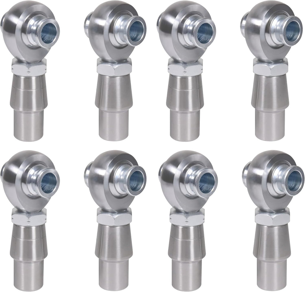 3/4' Heim Joints Rod End Kit Thread 0.75' Chromoly Heim Joints Suspension Kit Right and Left Hand Traction Bars Steering Kit with Round Tube Adapter Misalignment Spacer Jam Nuts, 4 Set
