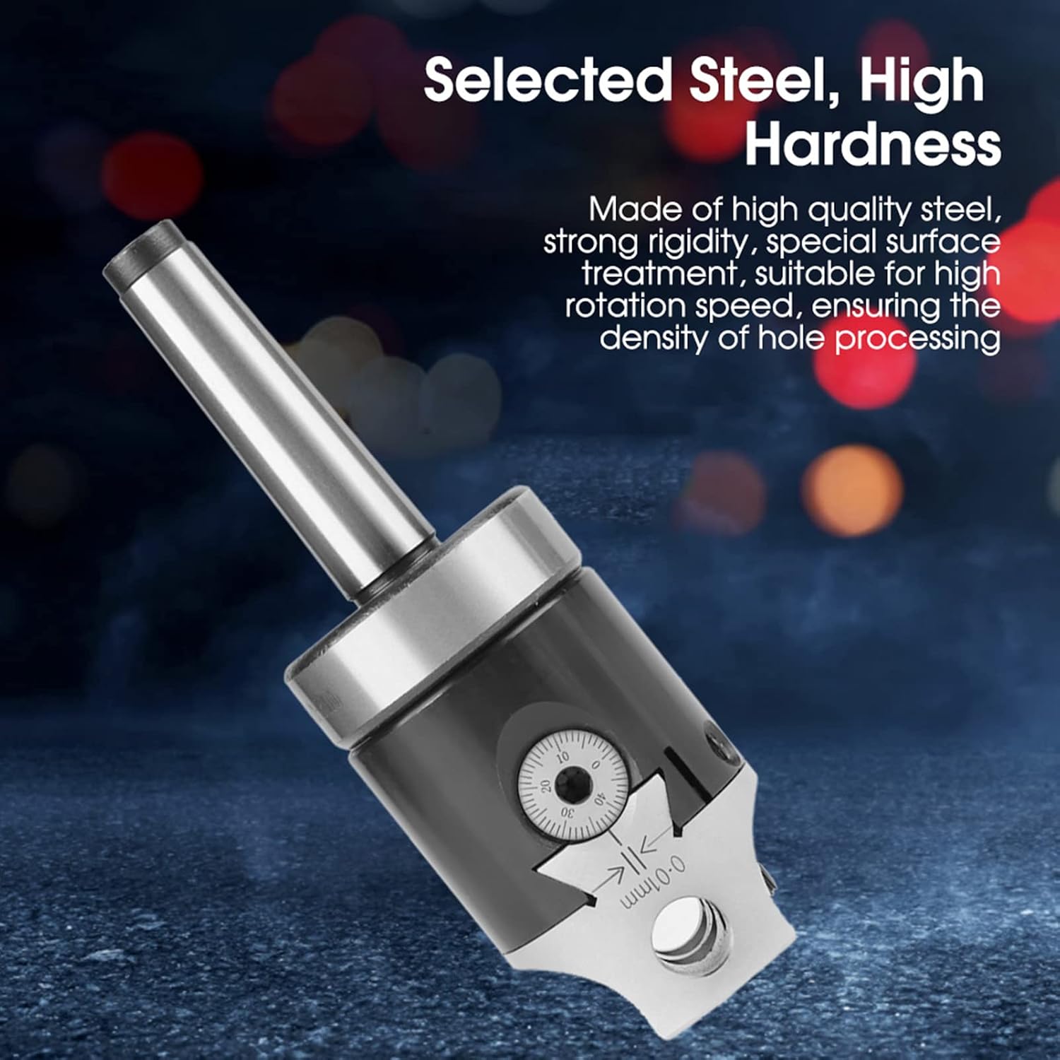 1 Set Boring Head Shank Boring Bar Set, MT2 M10 F1-12 50mm Boring Head with 9pcs 12mm Boring Bars for CNC Millling Machine Lathe Tool Set