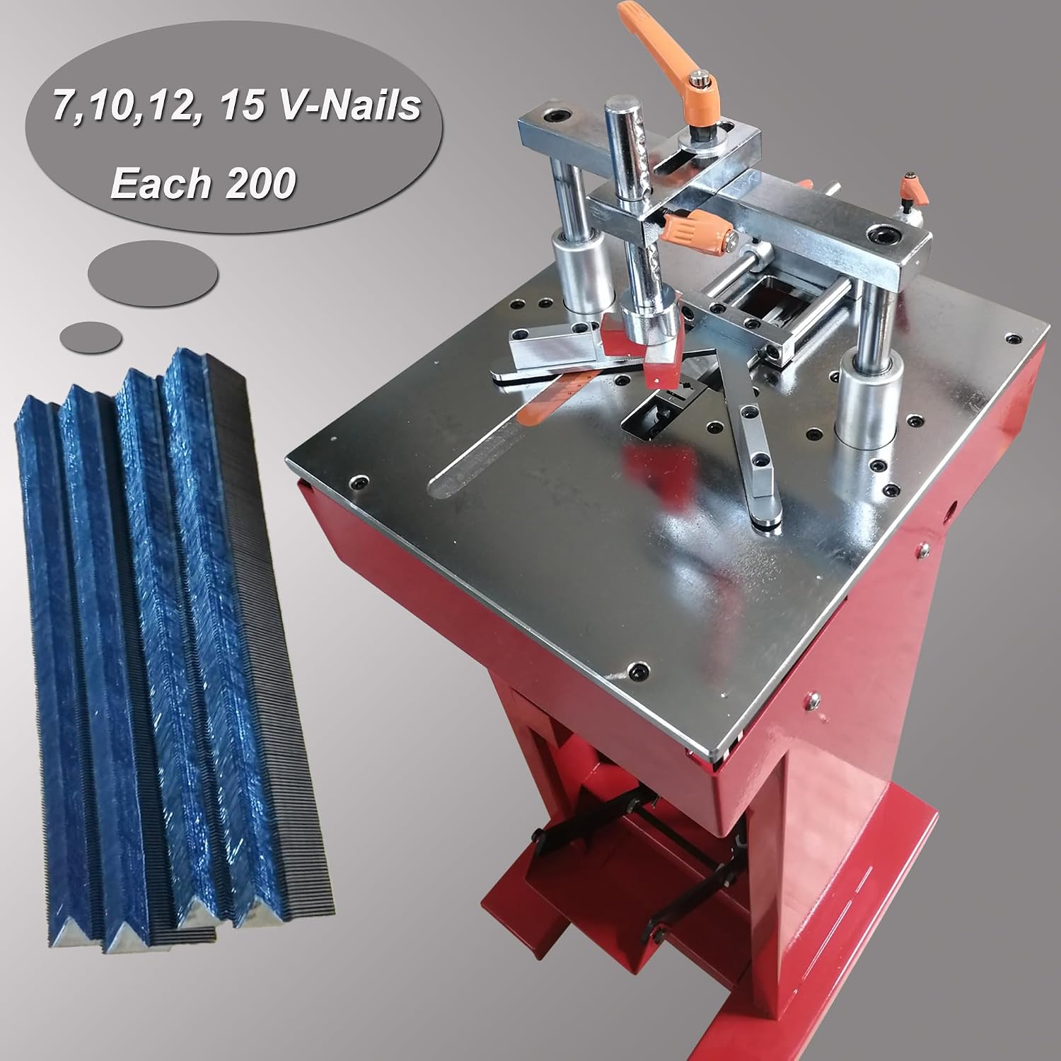 Picture Framing Machine Foot Pedal Iron Picture Framing Joiner Foot Frame Picture Frame Nail Angle Machine Manual Miter Frame Machine with Foot Crank V-Nail 7,10,12,15mm Each 200