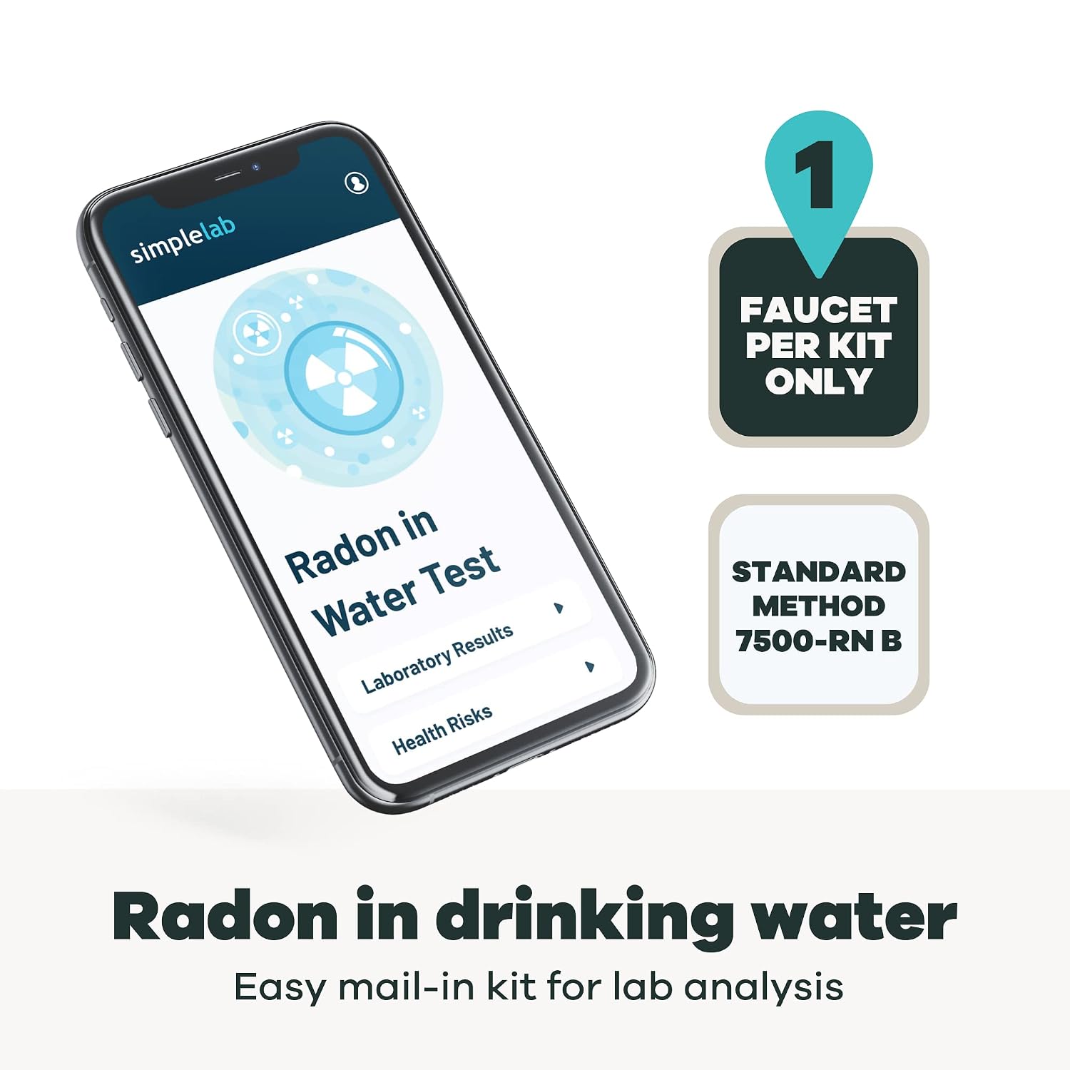 Tap Score Radon in Water Test Kit | Well or City | Full Report | EPA Certified Drinking Water Labs | #1 Best Home Water Test 2021-24 NYT Wirecutter | 100% Unbiased