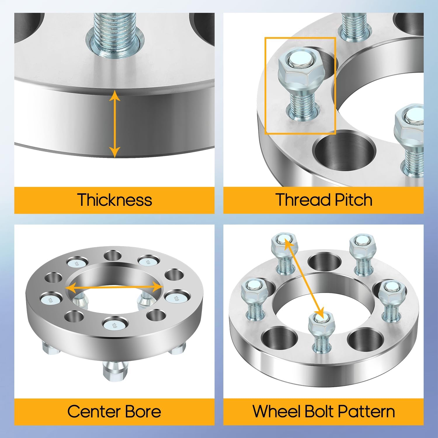 OCPTY 4PCS 5x5.5 to 6x5.5 Wheel Adapters 2 inch 1/2' Studs 108mm Hub Bore Forged Hub Centric Wheel Adapters 5 Lug fit for B1500 for Bronco for CJ3 for CJ5 for CJ5A for CJ6 for CJ6A