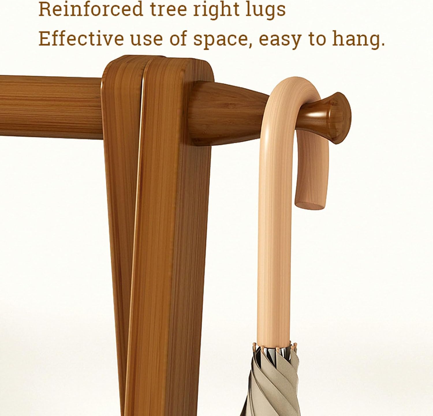3 in 1 Bamboo Coat Stand Hanging Clothes Rail with Storage Shelves, Portable Folding Garment Rack Foldable Drying Rack Clothes Rack or Entryway, Bedroom, Living Room