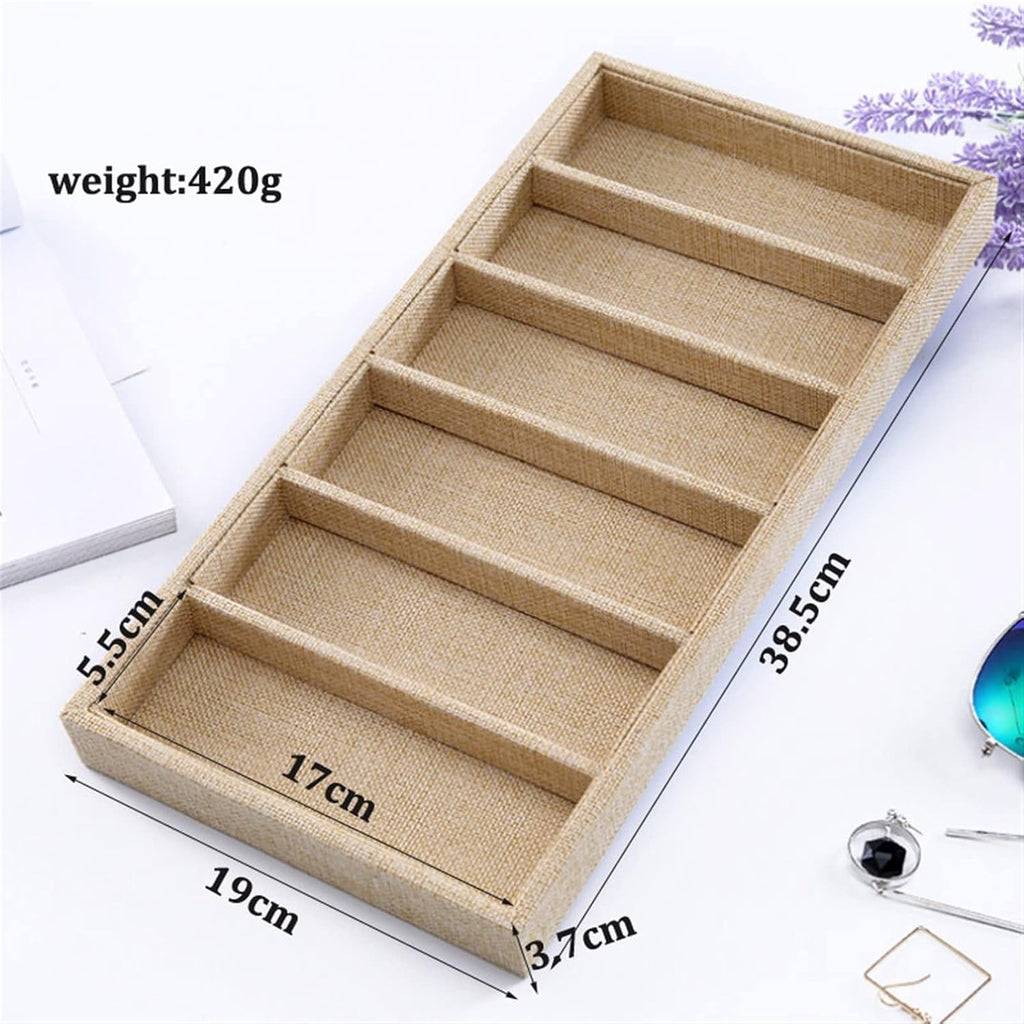 Eyewear es Fashion Glasses Cases Linen 6/10/12 Grids Sunglasses Display Box Sunglasses Display Glasses Display Props Jewelry Organizer Tray Sunglasses Eyewear (Color : 12GridsCases) (6gridscases