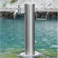 Generic Stainless Steel Garden Water Column with Faucet for Washing and Watering, Outdoor Water Tap Anti-Freezing Fountain and Hose Stand, 20.5×50CM