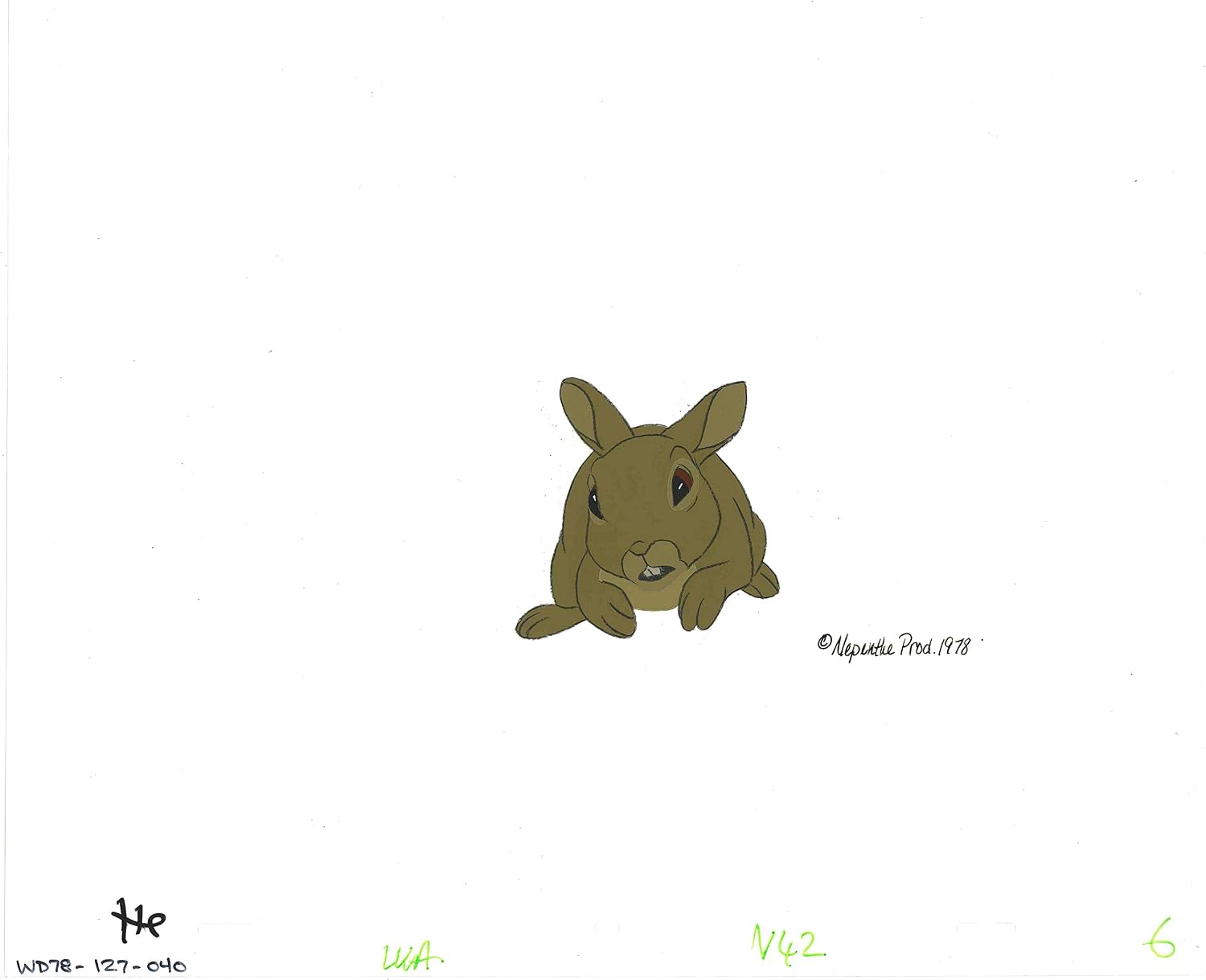 Watership Down 1978 Original Production Animation Cel with LJE Seal and COA 27-40