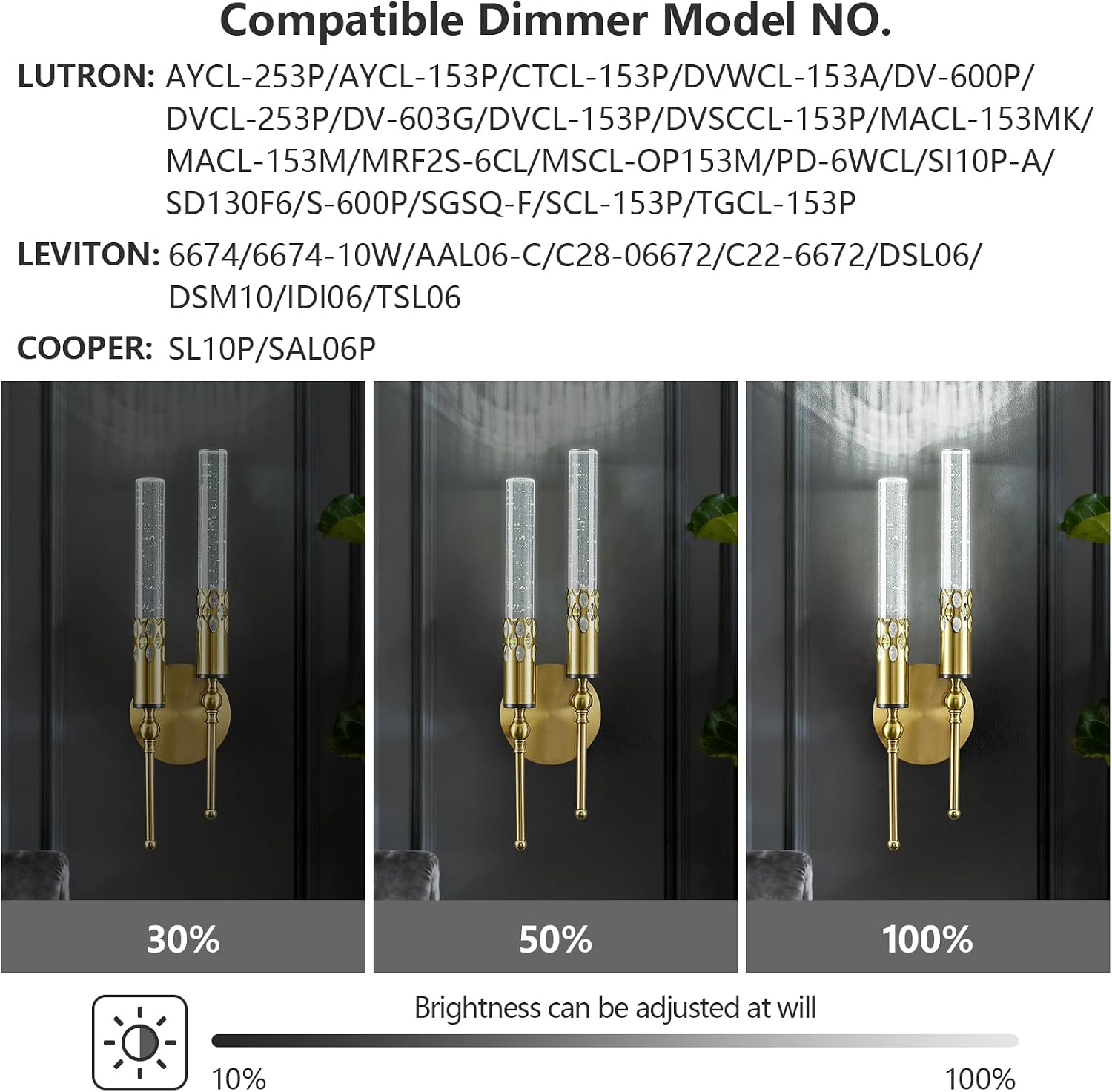 Modern Wall Sconces Set of Two 6000K Crystal Sconces Wall Lighting Vintage Black Gold Wall Mounted Lamp for Bedroom Living Room Hallway Bathroom Vanity Light Fixture