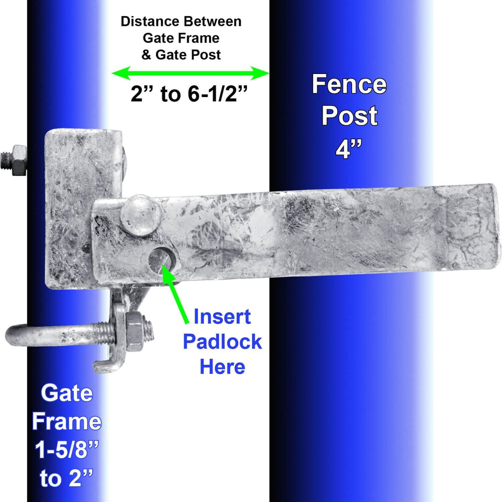 Commercial Single GATE Strong Arm Latch for 4' Fence Post - and 1-5/8' Thru 2' Chain Link or Round Pipe Gate Frames - CASE Qty 2