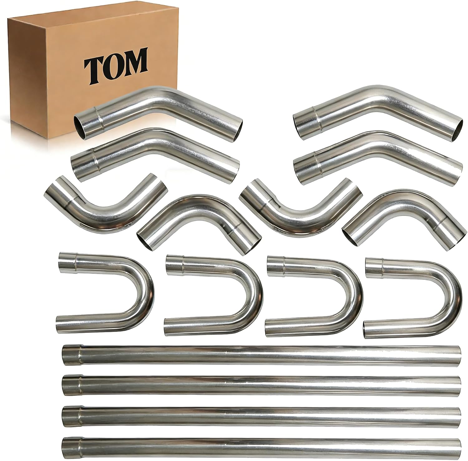 16x Mid Steel 3 Inch Custom Exhaust Pipe Kit 16 Gauge Custom Straight & U Bend & 45 & 90 Degree Mandrel