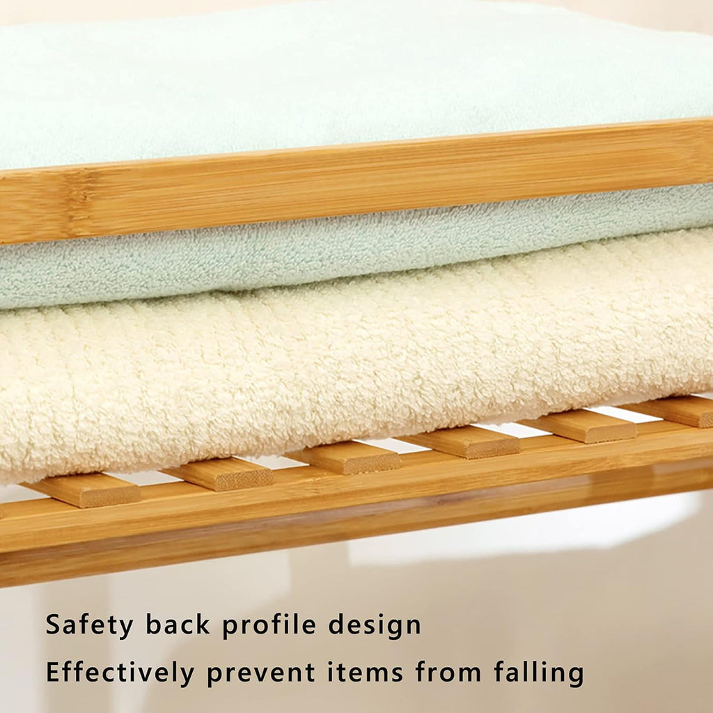 Bamboo Garment Rack,9 Storage Shelves Clothes Hanging Rack,Heavy Duty Clothing Rack Minimalism Wardrobe Closet Organizer