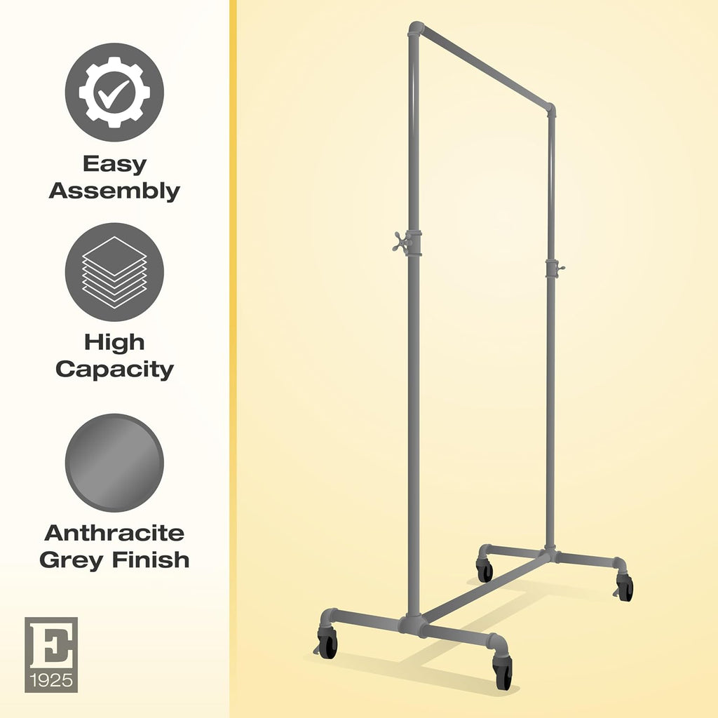 Adjustable Rolling Rack – Econoco Vintage Pipeline 2 Way Ballet Clothes Hanging Fixture