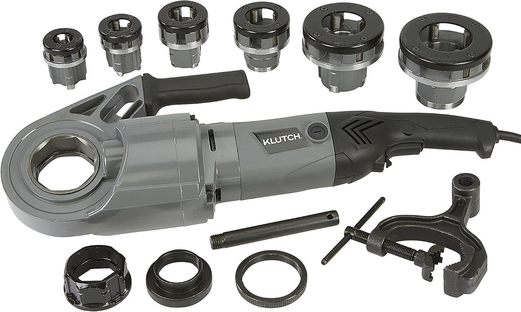 Klutch 2in. Electric Pipe Threader, Portable, 28 RPM, 10 Amps, Includes 6 Dies