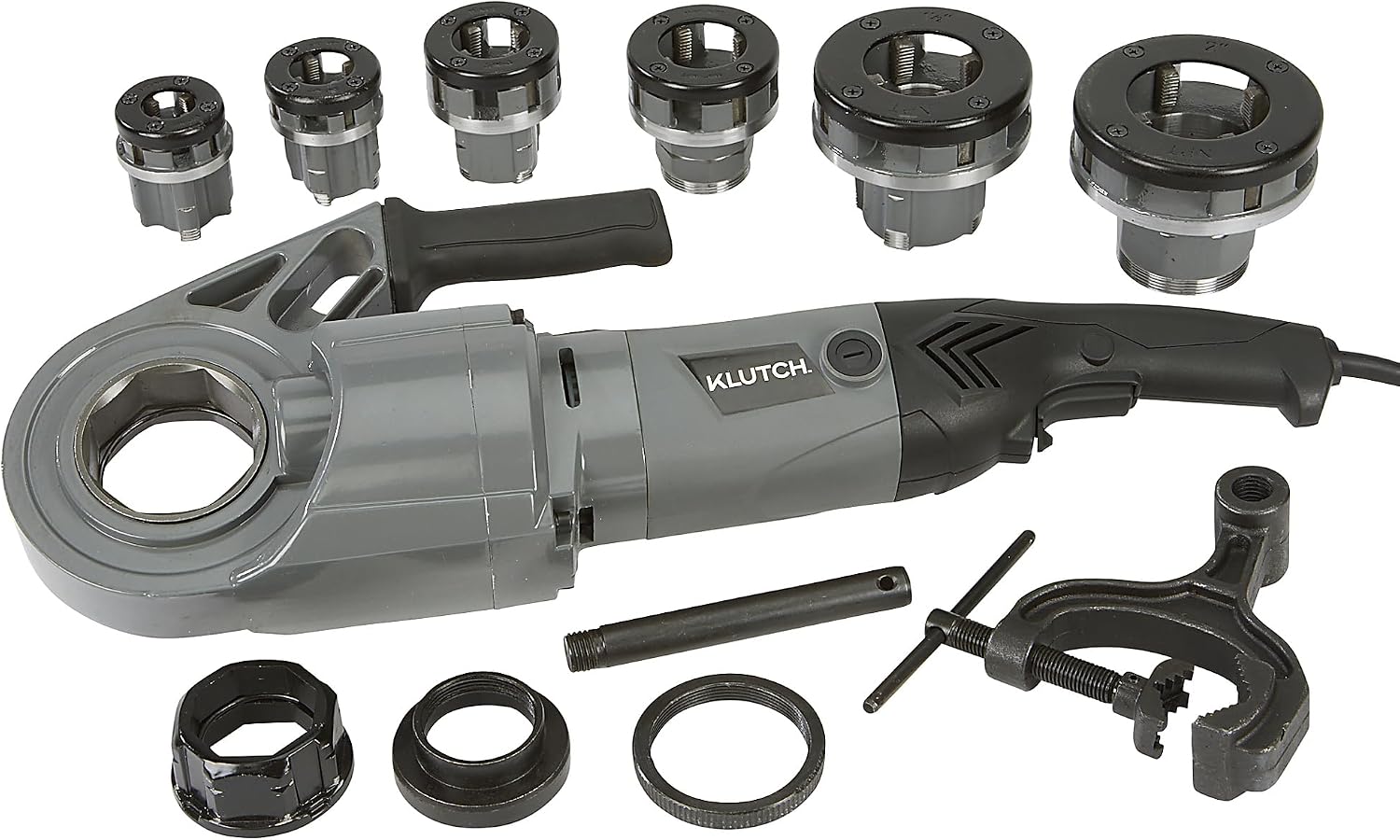 Klutch 2in. Electric Pipe Threader, Portable, 28 RPM, 10 Amps, Includes 6 Dies