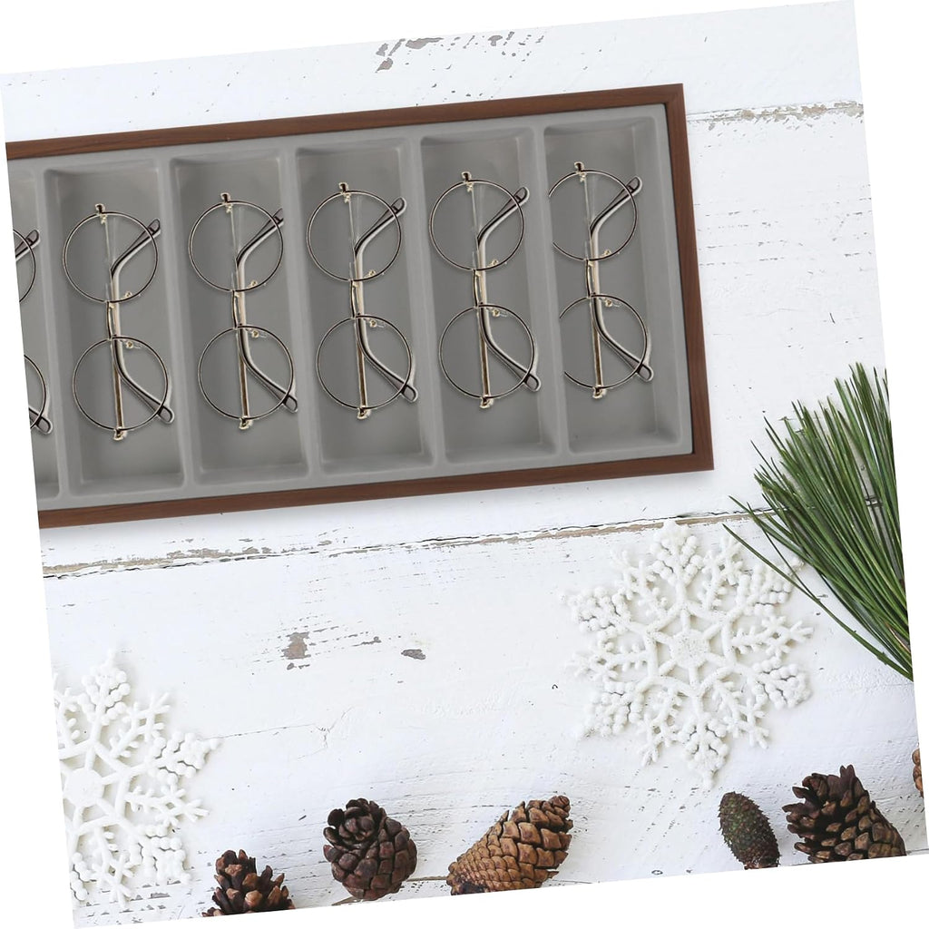 CALLARON 4pcs Wooden Sunglasses Organizer Tray Compartments Stylish Eyewear Display Holder for Sunglasses and Eyeglasses for Home and Retail Use