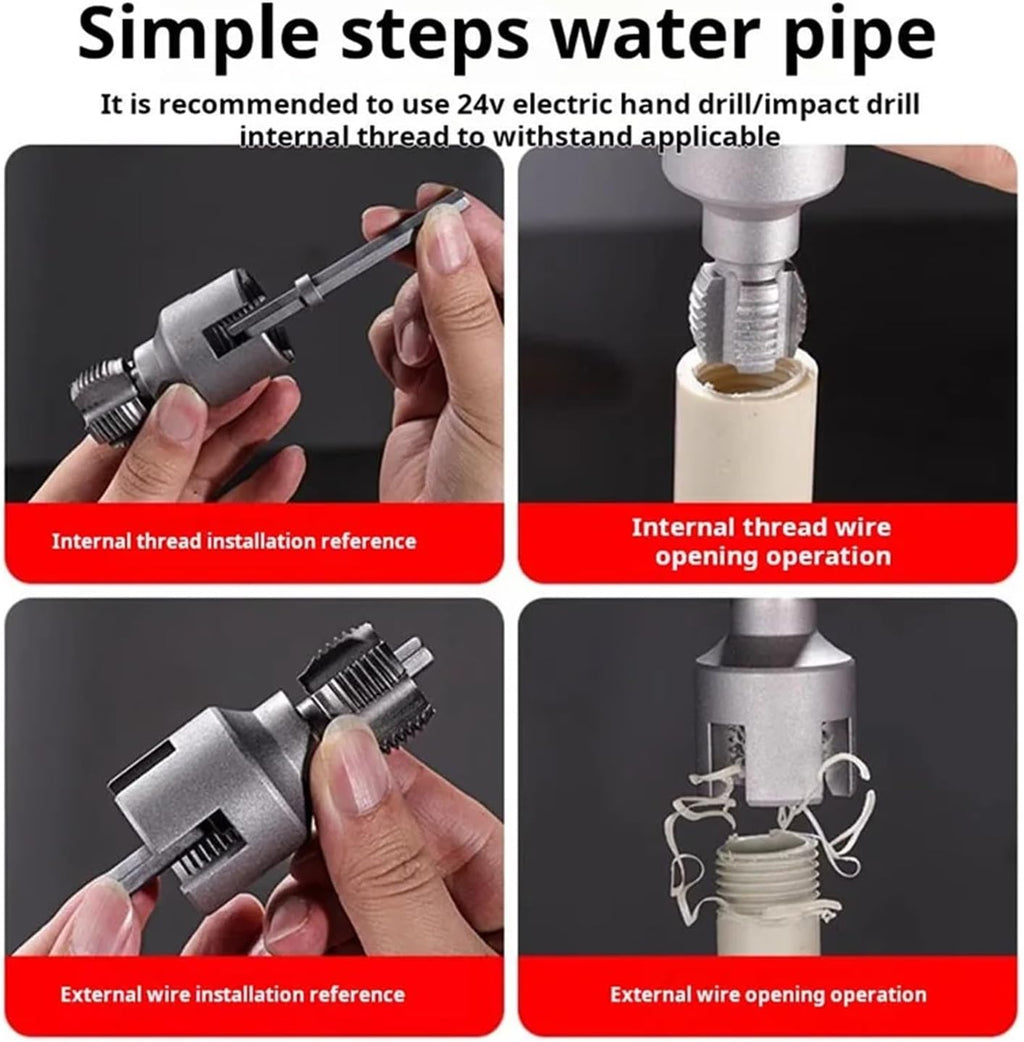 Four-to-six-Point Water Pipes are Universal Thread Cutting Tools Water Pipe Tap and Die Set Plumbing Tools Hand Tool for Pipes, Faucets(DN20)