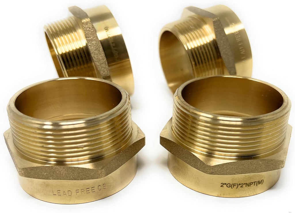 G Thread (British BSPP) Female to NPT Thread Male Pipe Fitting Adapter - Lead-Free Adapter (Four, 2 inch)