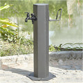 Garden Water Column Water Fountain for Patio Yard, Floor Mounted Water Tap Stainless Steel Water Pipe, Anti-Freeze Crack Standing Faucet for Watering/Irrigation, Water St（Style 4-20.5CM×50CM）