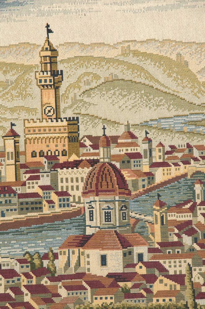 Charlotte Home Furnishings Inc. Florence Ancient Map Italian Tapestry Wall Hanging 24 X 56 Inch Viscose Cotton And Polyester Blend Wall Art Italian Woven Perfect For Home Decor And Wall Decor