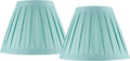 Set of 2 Hardback Pleat Empire Lamp Shade (Pre-Assembled) s Turquoise Blue Large 7' Top x 14' Bottom x 11' High Spider with Replacement Harp and Finial Fitting - Springcrest