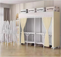 Clothes Rail Garment Rack Foldable Wardrobe Closet Rack, Heavy Duty Portable Closets With Cover Bedroom Armoires Freestanding Clothing Rolling Garment Racks For Hanging Clothes Load 2000lbs(Yellow,150