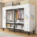 Foldable Clothe Rack with Cover, Portable Wardrobe Closet for Bedroom, Garment Rack for Hanging Clothes, Organizer Storage Closet for Bedroom(White2,205cm/80.7inch)