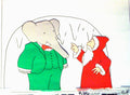 Babar and Father Christmas Original Animation Cel of Babar the Elephant and Father Christmas