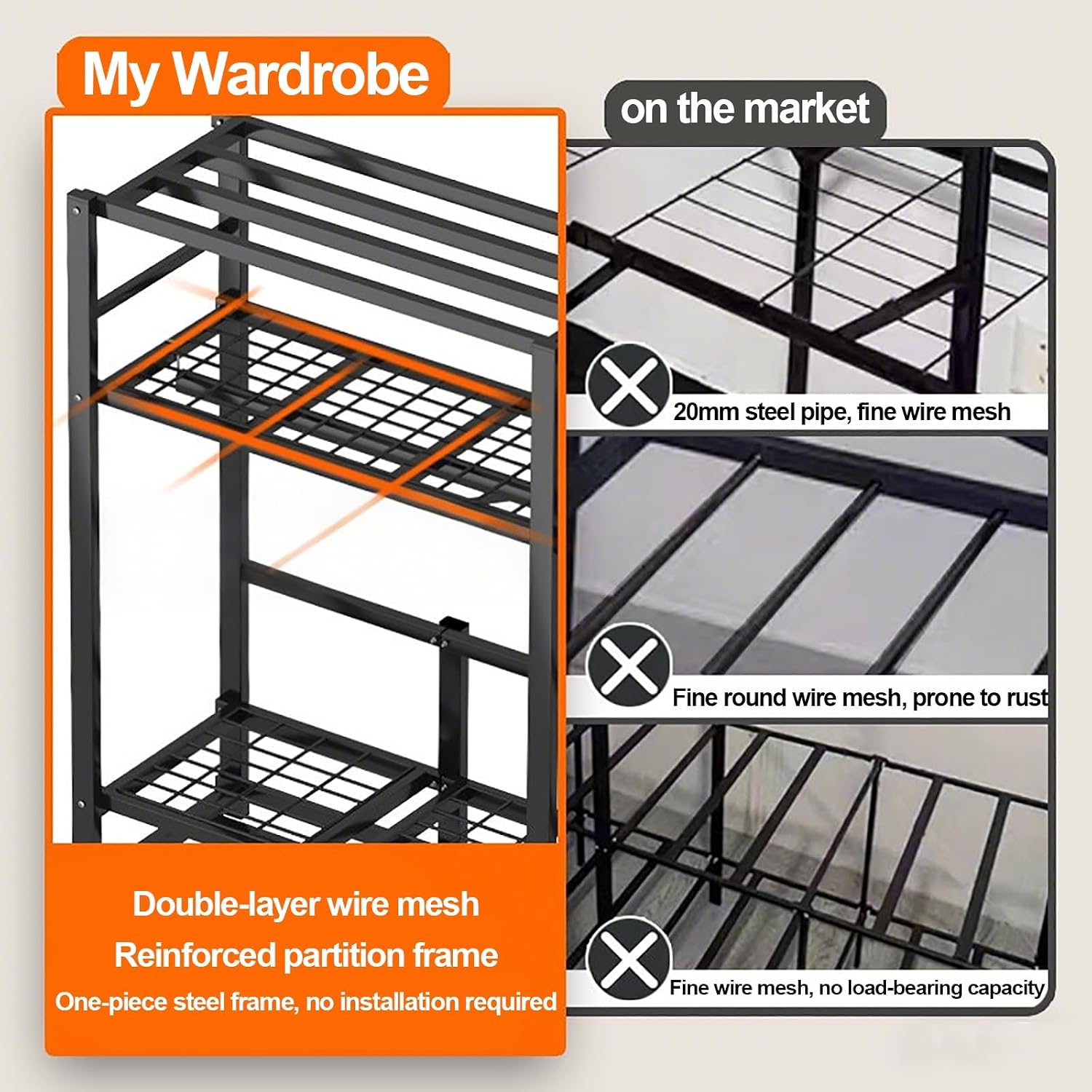Foldable Clothe Rack With Cover, Heavy-Duty Portable Wardrobe Closet, Garment Rack For Hanging Clothes, Clothing Coat Storage Rack, For Bedroom(Green,147cm/57.9inch)