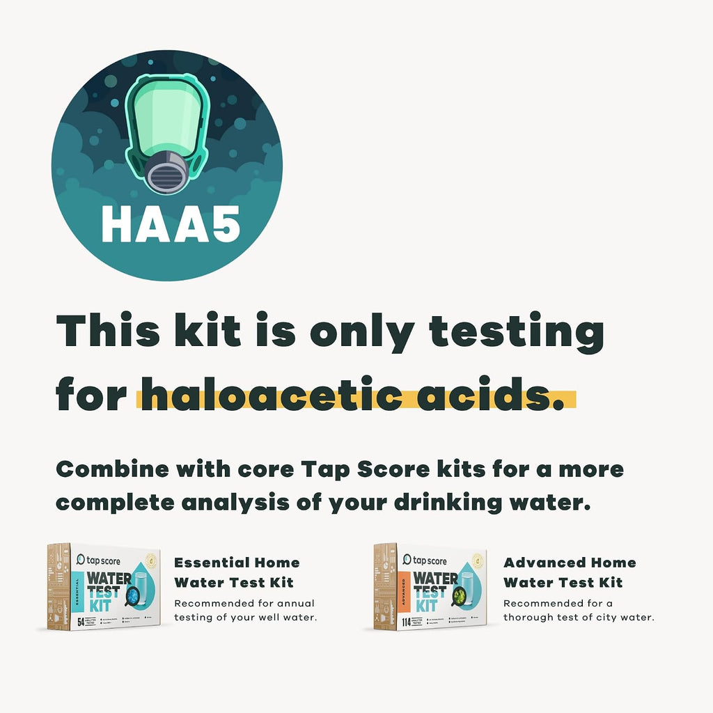 Tap Score Haloacetic Acids in Water Test Kit | Specialized EPA Certified Drinking Water Labs | #1 Best Home Water Test 2021-24 NYT Wirecutter | 100% Unbiased