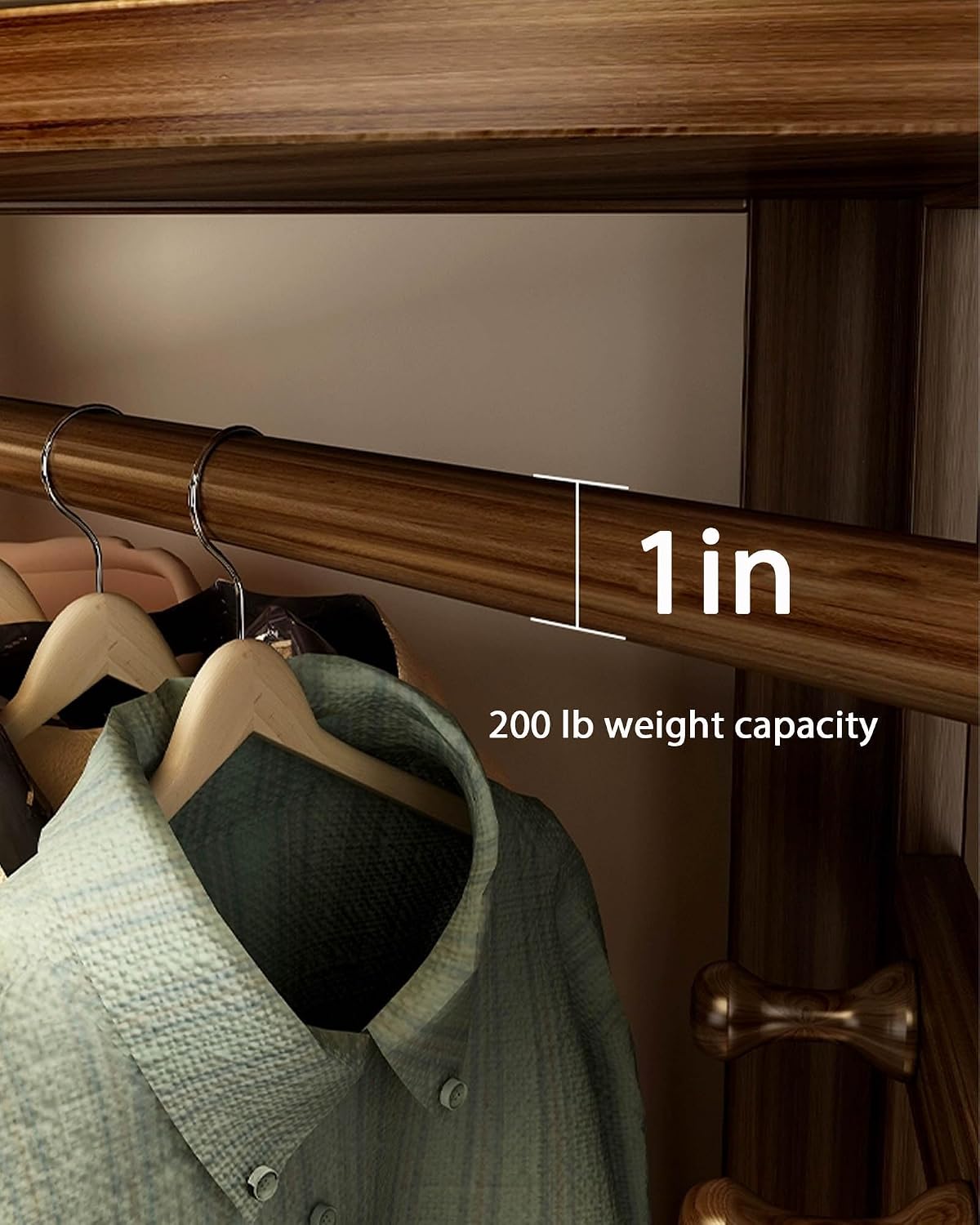 Bamboo Clothing Rack Corner Coat Rack with Hooks Stand Hall Trees Adjustable Storage Space Clothes Hanging Rail Garment Rack Anti-Tip Movable Clothing Display Rack for Bedroom Entryway