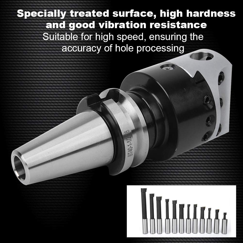 12Pcs/set Boring Cutter, 40CR F1-18 CNC High Hardness 75mm Head Diameter Milling Tool Kit, Boring Bar Tool (BT40-F1-18-12PCS)