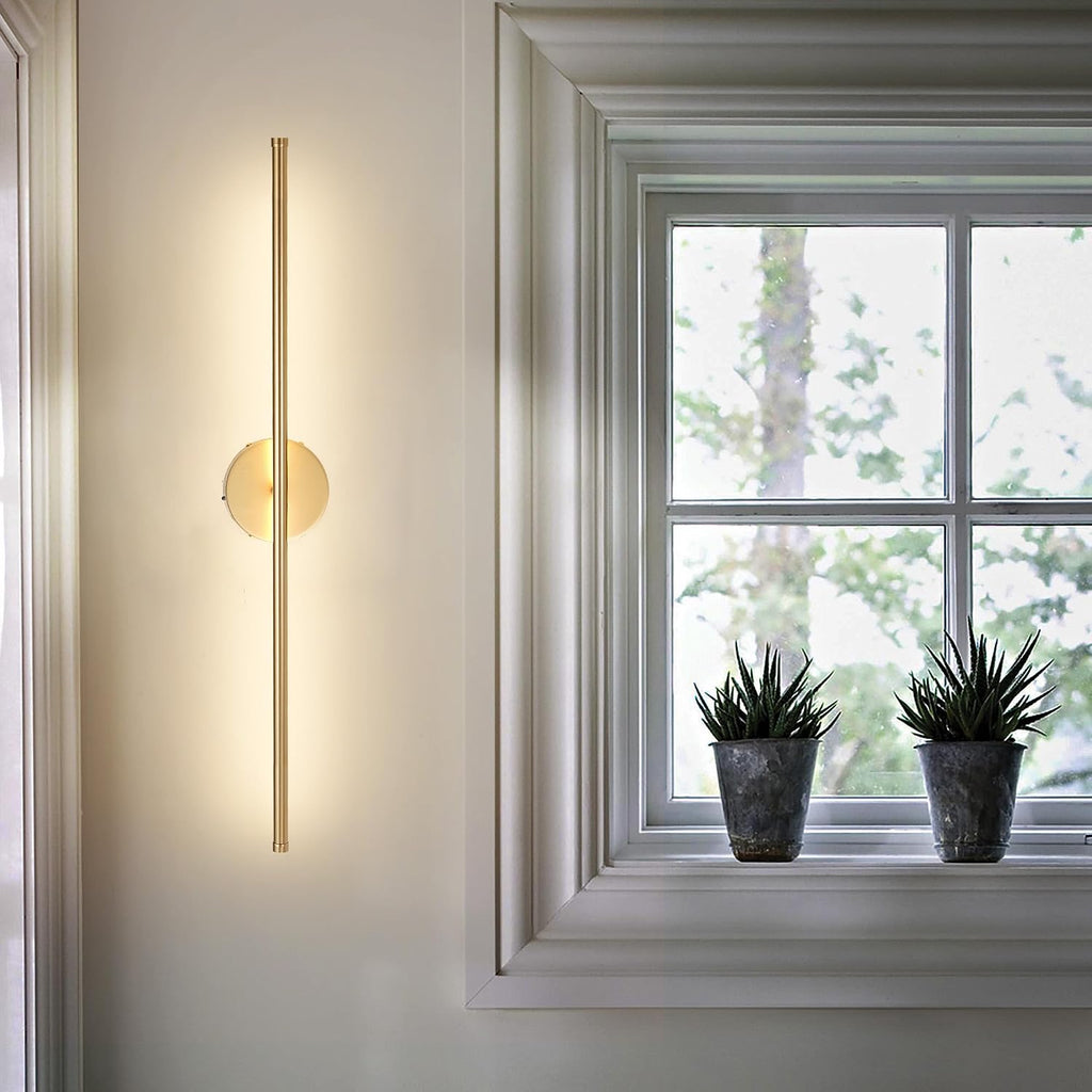 KARTOOSH Battery Operated Wall Sconces with Remote Control, Dimmable Wall Sconces Set of Two, 350°Rotate, 3000K LED Gold Wireless Wall Light for Living Room, Bedroom, Hallway, 40.1 Inch (2 Pack)