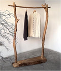 Simple Solid Wood Heavy Duty Clothing Garment Rack, Portable Laundry Rack Cloest Organizer Garment Rack for Bedroom Guest Room