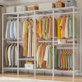 Raybee Clothing Racks for Hanging Clothes,Heavy Duty Clothes Rack with Shelves,Portable Closet Adjustable,76' W x 77' H x 18' D,Max Load 1150lbs,White