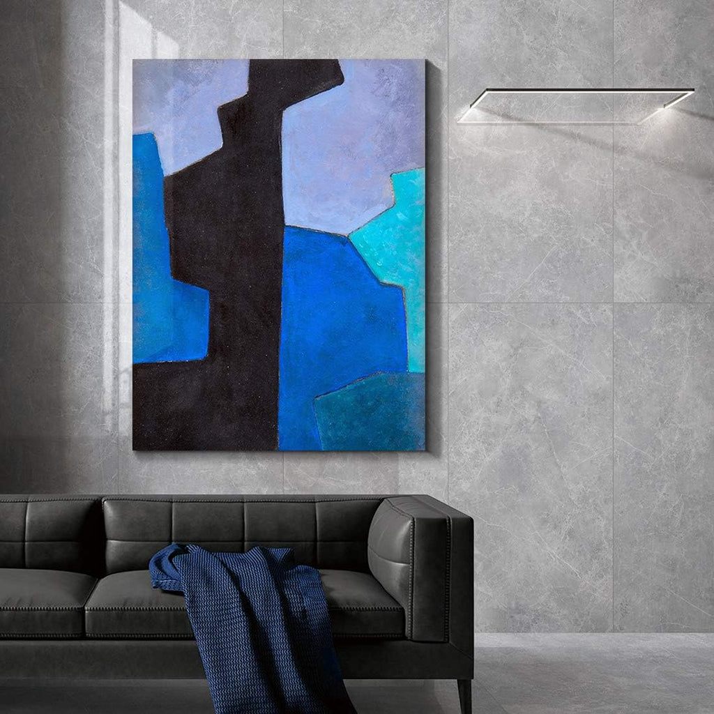Denzoer Canvas Wall Art Geometry Abstract Painting Prints Wall Decor Contemporary Painting with Gallery Wrap Modern Artwork Pictures Framed for Living Room | Ready to Hang - 36x46 inches