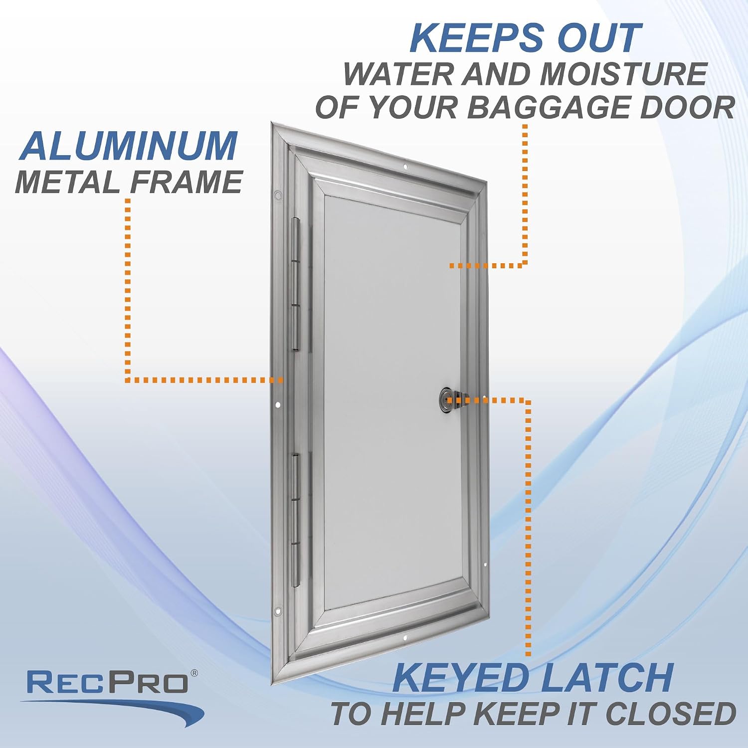 RecPro Square RV Baggage Door | Compartment Storage | RV Storage | Trailer Storage | Camper Storage (9' W x 12' H) | Made in America