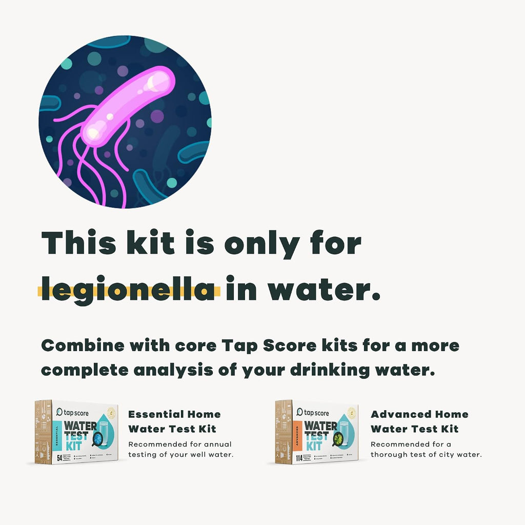 Tap Score Legionella in Water Test Kit | Specialized EPA Certified Drinking Water Labs | #1 Best Home Water Test 2021-24 NYT Wirecutter | 100% Unbiased
