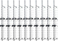 10Pcs Aluminum Sunglass Holder with Lock Wall-Mounted Sunglasses Rack Organizer Storage Eyewear Glasses Display Stand Eyeglass Decorative Display Rod,Hold 14 Frames