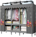 Portable Closet Wardrobe with Cover Metal Garment Rack for Hanging Clothes and Shelves for Bedroom (Color : J, Size : 170x45x170cm)
