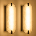 ZEROUNO 14.2 inch Alabaster Wall Sconces, Natural Marble Wall lamp Set of Two,Dimmable Alabaster Wall Light Fixtures for Stairs Bathroom Living Room Bedroom Vanity,Hallway