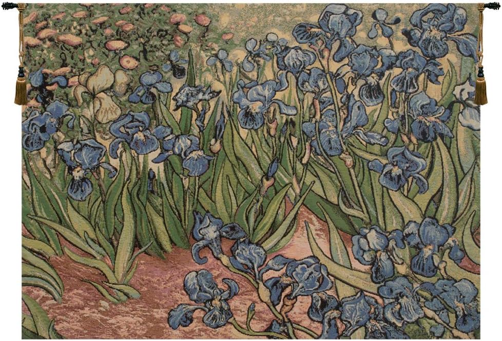 Charlotte Home Furnishings Inc. Iris Small By Van Gogh Italian Tapestry Wall Hanging 25 X 35 Inch Viscose Cotton And Polyester Blend Wall Art Perfect Wall Decor By Vincent Van Gogh