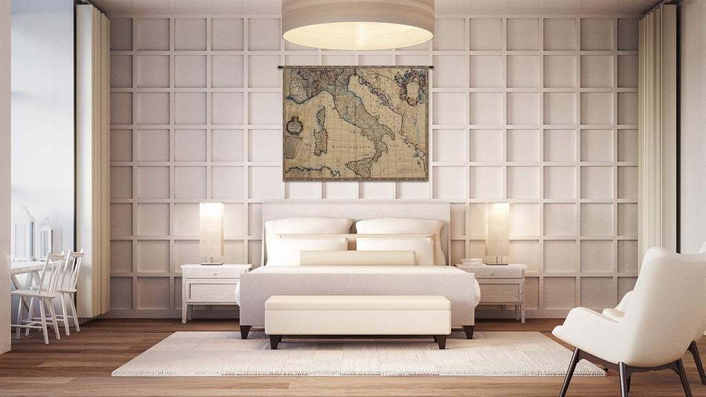 Charlotte Home Furnishings Inc. Ancient Map Of Italy Italian Tapestry Wall Hanging 25 X 33 Inch Viscose Cotton And Polyester Blend Wall Art Perfect For Home Decor And Wall Decor By Alessia Cara