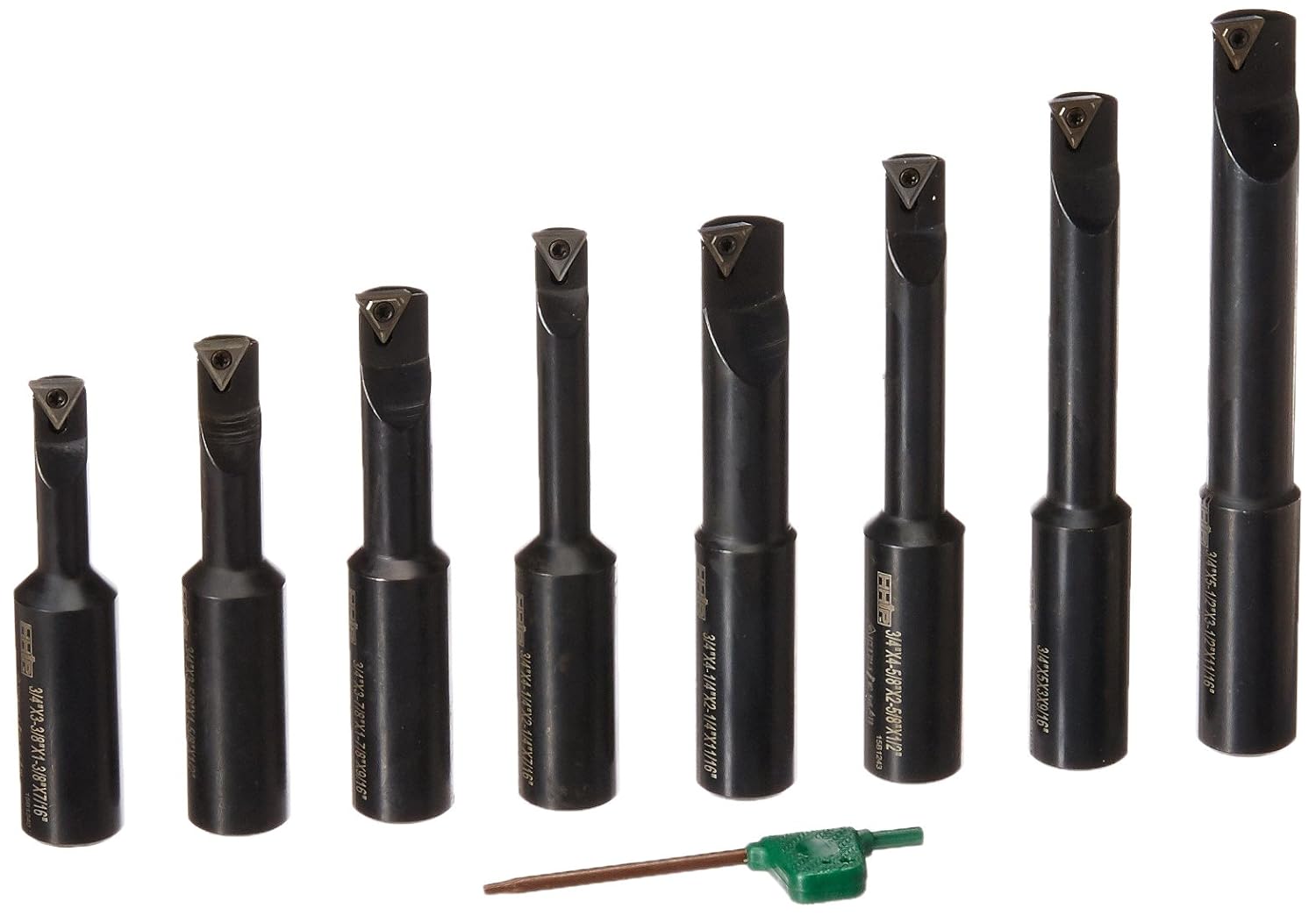 HHIP 1001-0708 8 Piece 3/4 Inch Round Shank Indexable Boring Bar Set