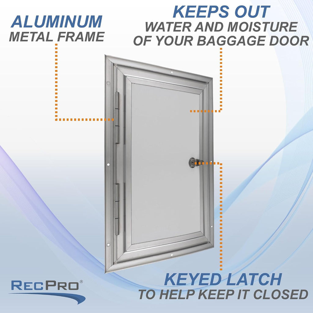 RecPro Square RV Baggage Door | Compartment Storage | RV Storage | Trailer Storage | Camper Storage (12' W x 18' H) | Made in America