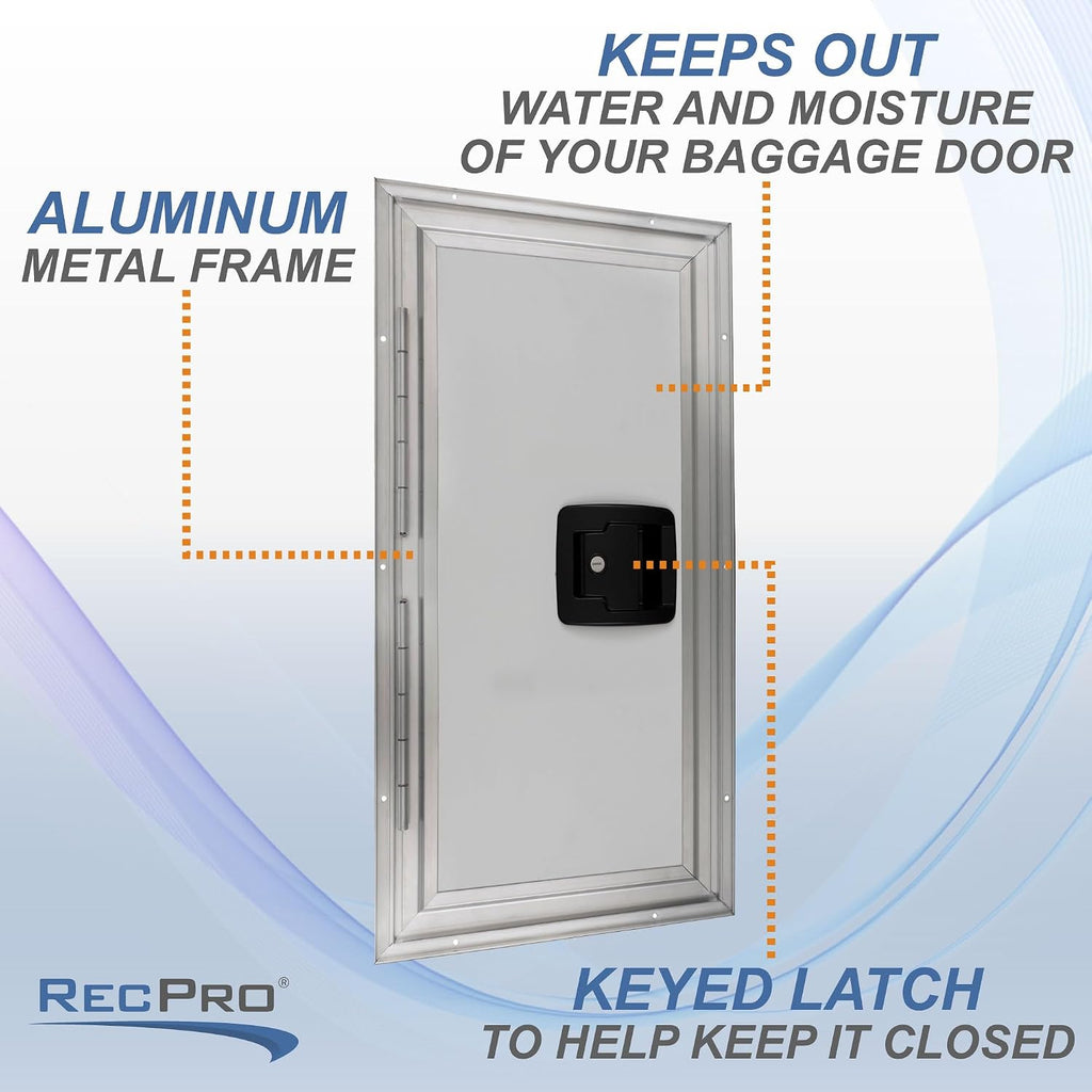 RecPro Square RV Baggage Door | Compartment Storage | RV Storage | Trailer Storage | Camper Storage (12' W x 24' H) | Made in America